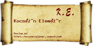 Kocsán Elemér névjegykártya