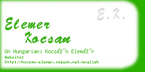 elemer kocsan business card